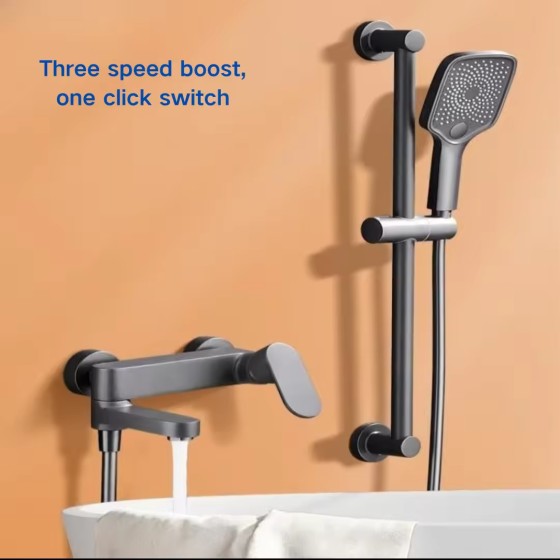 Unique 3-function wall-mounted handheld shower head for bathroom and shower room; new water-saving design.