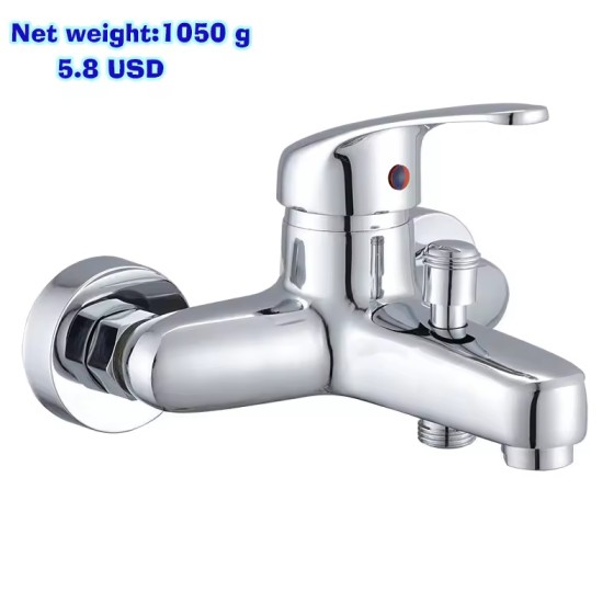 Polished chrome bathroom bath shower faucet set single handle rain spray mode hotel