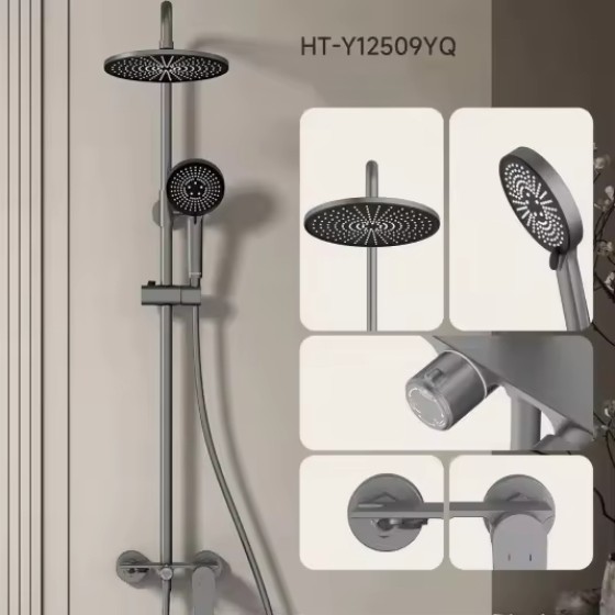 Modern single handle brass wall-mounted shower faucet polished chrome ceramic valve soft rain spray pattern