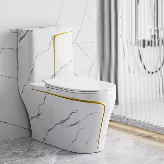 High quality white floor installed ceramic flush integrated bathroom