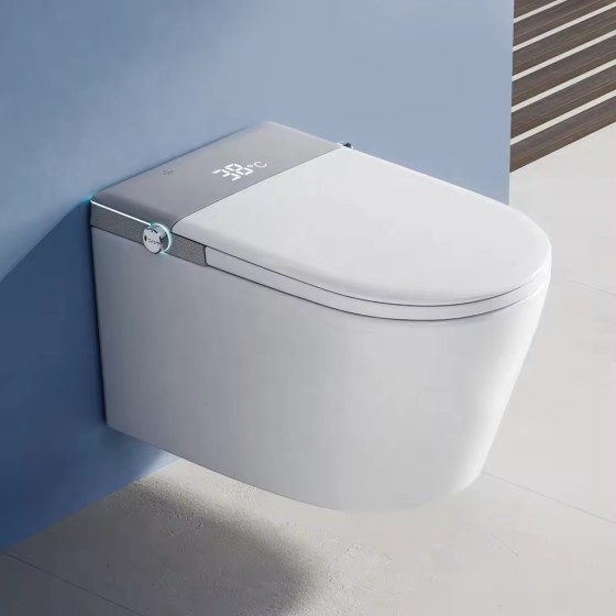 No frame smart hanging toilet P trap self-cleaning wall-mounted WC sit bath automatic wash smart hanging toilet